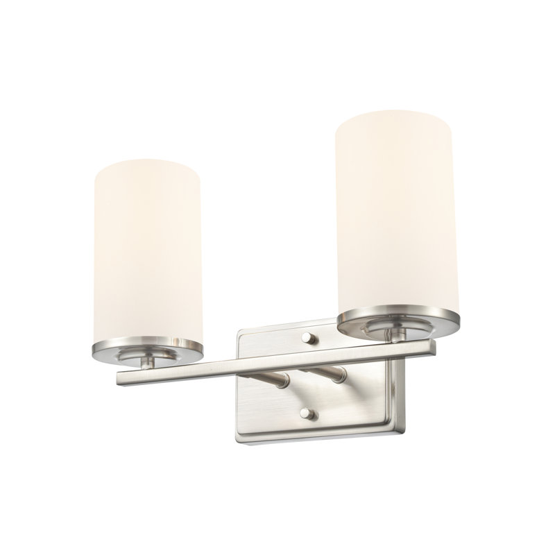 Meuble-lavabo 2 lumières Verlana 14 po - Nickel brossé, 14 po de largeur, Nickel brossé, Deux lumières
