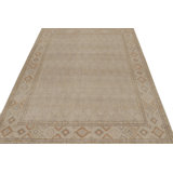 Distressed Homage Hand Knotted Wool Geometric Area Rug
