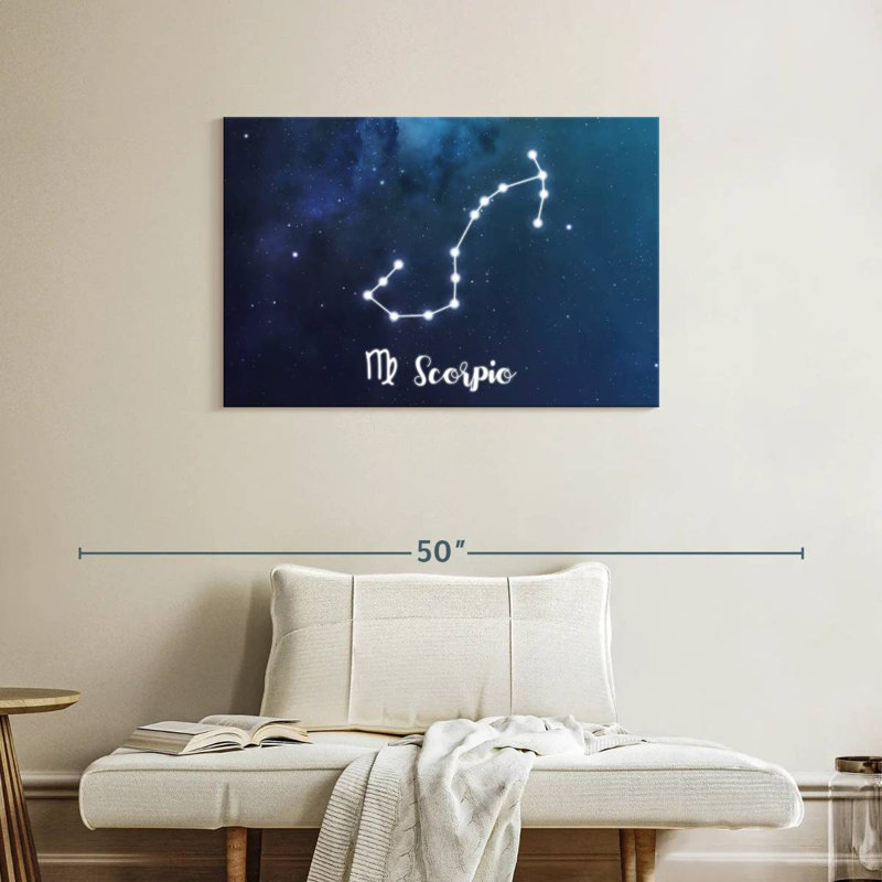 Constellation du zodiaque Adella Scorpio, H 24 po x l 36 po