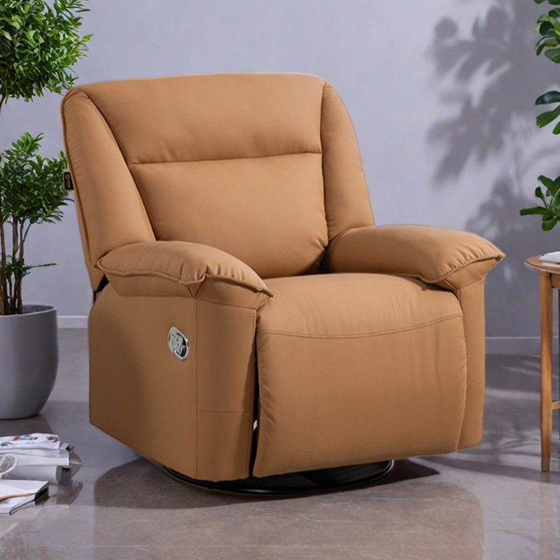 Fauteuil inclinable ergonomique en similicuir, Brun