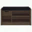 Banc de rangement en chêne fumé avec coussin et tiroir en similicuir-471464480