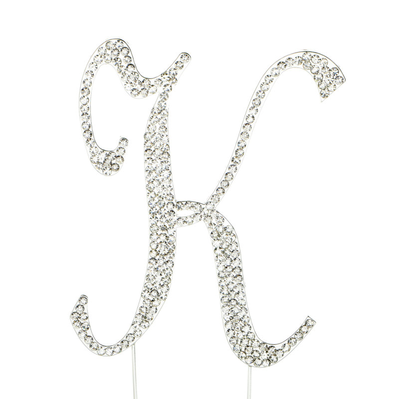 Surmatelas à gâteau "k" rhinestone, Argent