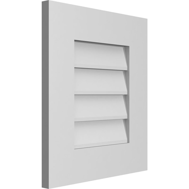 Vent à pignon rectangulaire en uréthane non-fonctionnel, H 18 po x l 16 po x P 1 po