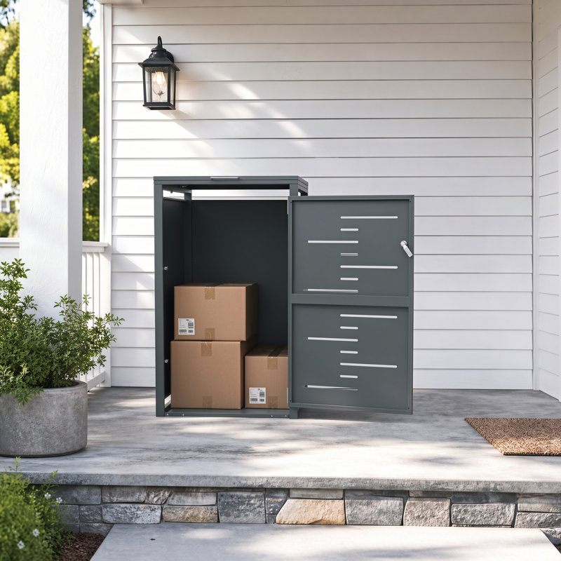 Bin Store Iron and Steel Wooden Single Bin Store