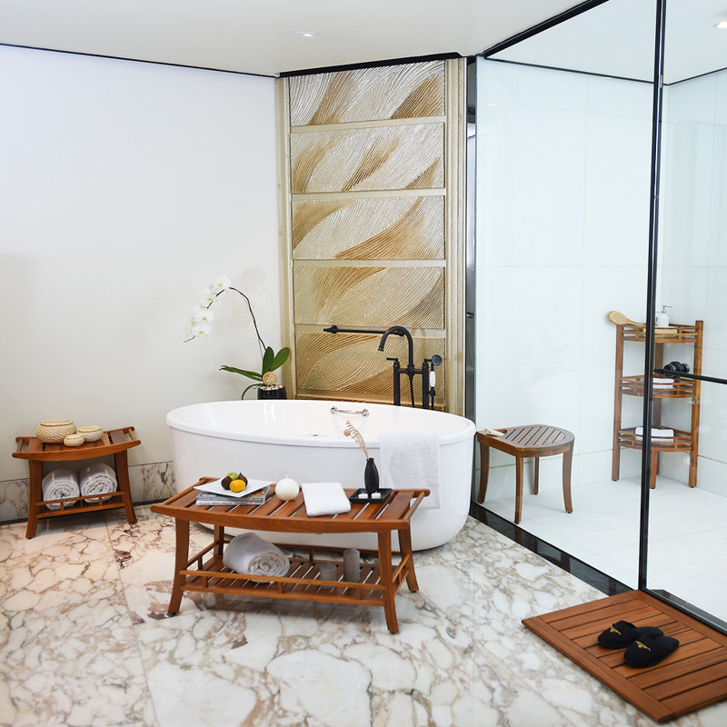 Knudsen Solid Wood Non-Slip Bath Mat