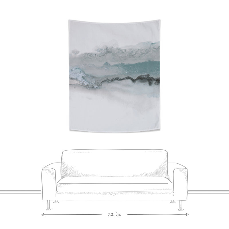 Tapisserie en polyester polyester, H 60 po x l 50 po, Bleu
