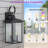 3 - Light 20.8''H Black Iron Wavy Glass ETL Waterproof Outdoor Wall Light With Dusk To Dawn