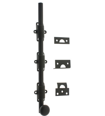 Solid Brass 18" Heavy Duty Surface Bolt