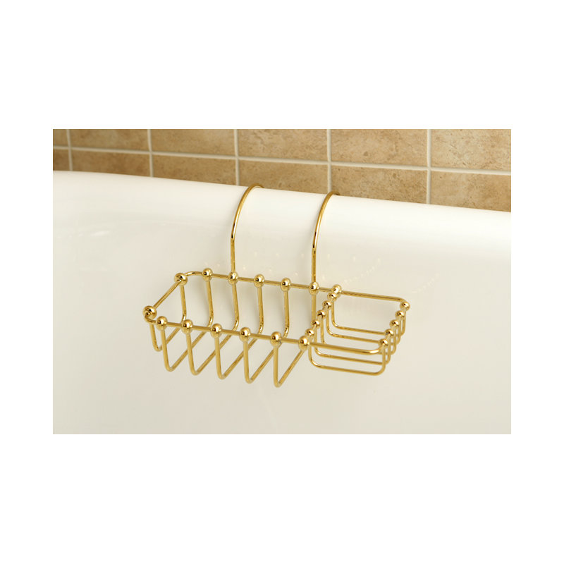 Kingston Brass Vintage 8-3/8 Inch Clawfoot Tub Hanging Soap and Sponge Holder, Polished Brass