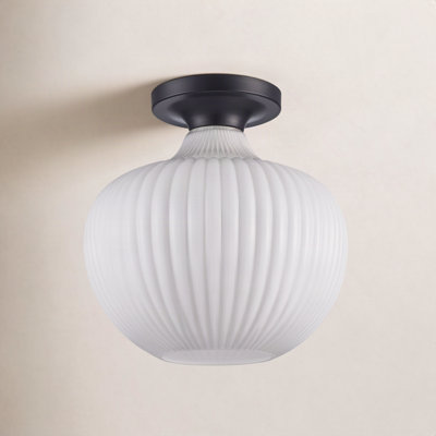 Collina Single Light Glass Semi Flush Mount