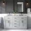 Meuble-lavabo double en bois massif Thornaby avec plateau en quartz Carrara de 1,5 po-896136622-938146492