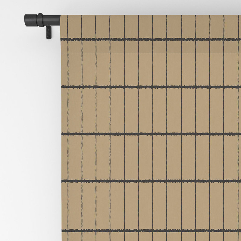 Holli Zollinger Kraft Grid 1pc Blackout Window Curtain Panel, 50" W x 96" L