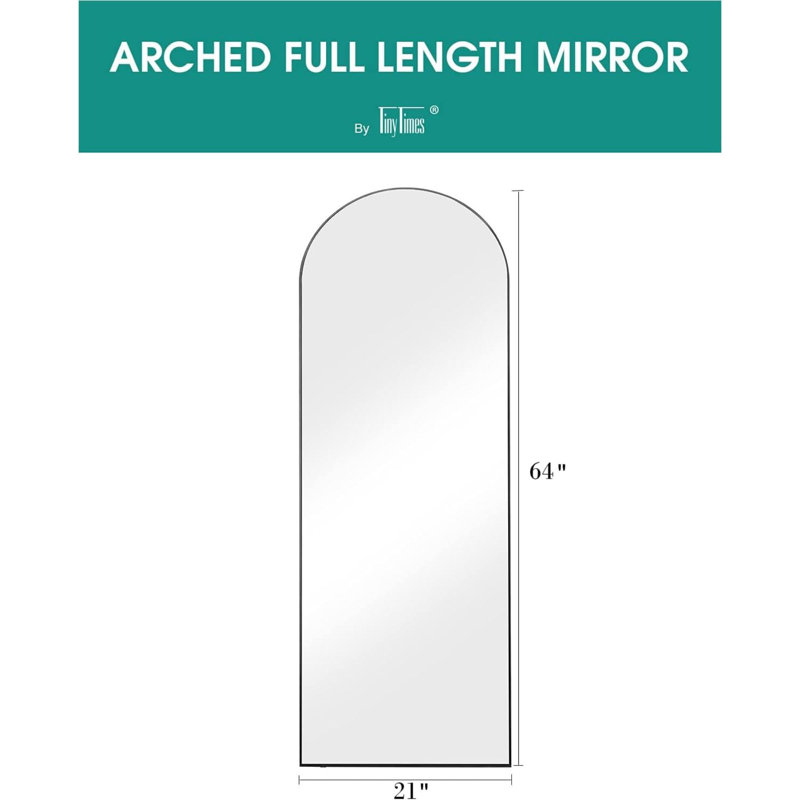 Arched Full Length Mirror with Stand, Full Body Mirror