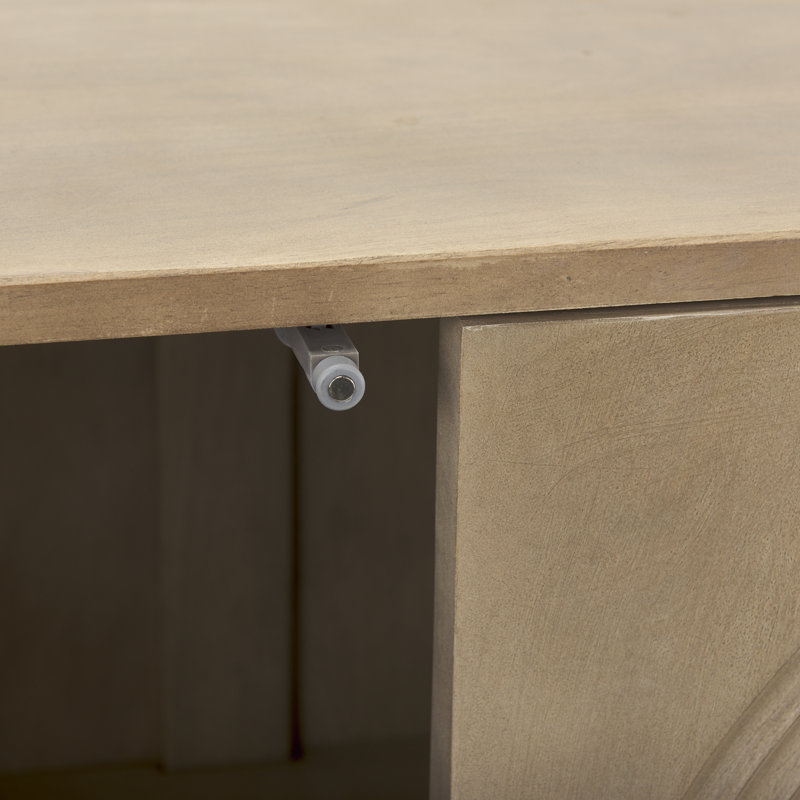 Solid Wood Accent Cabinet, Light Brown