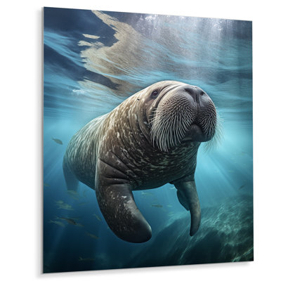 Walrus Ocean Wanderer I - animaux, reproduction d'art en métal
