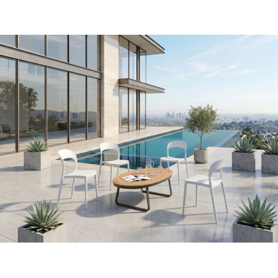 Ensemble de 4 chaises Orion Nova, chaises d'appoint modernes en polypropylène, dossier incurvé ergonomique, salon et salle à manger empilables