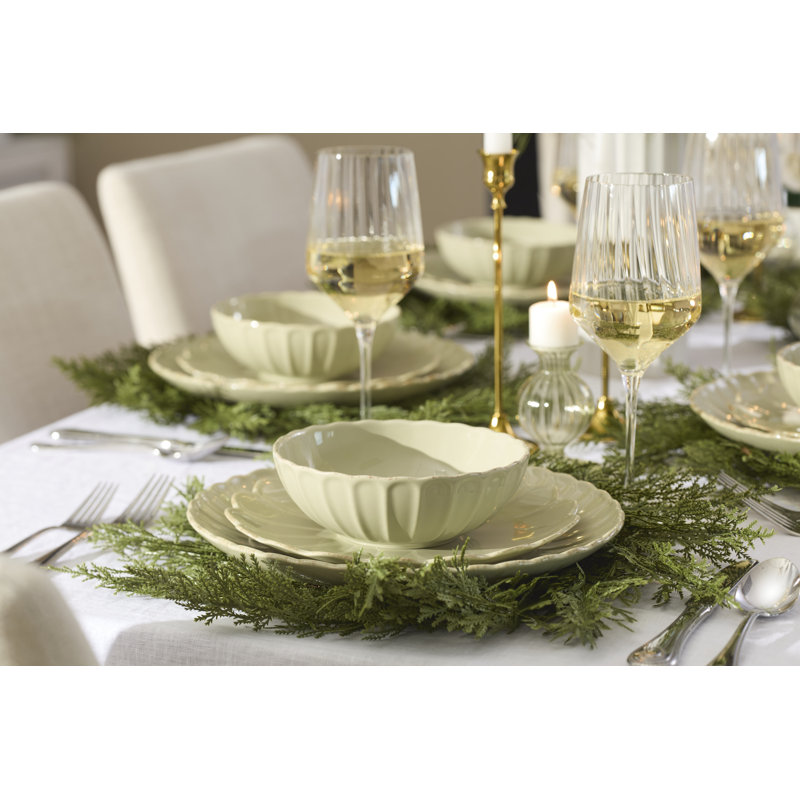 Lenox French Perle Scallop Matcha 12-Piece Dinnerware Set