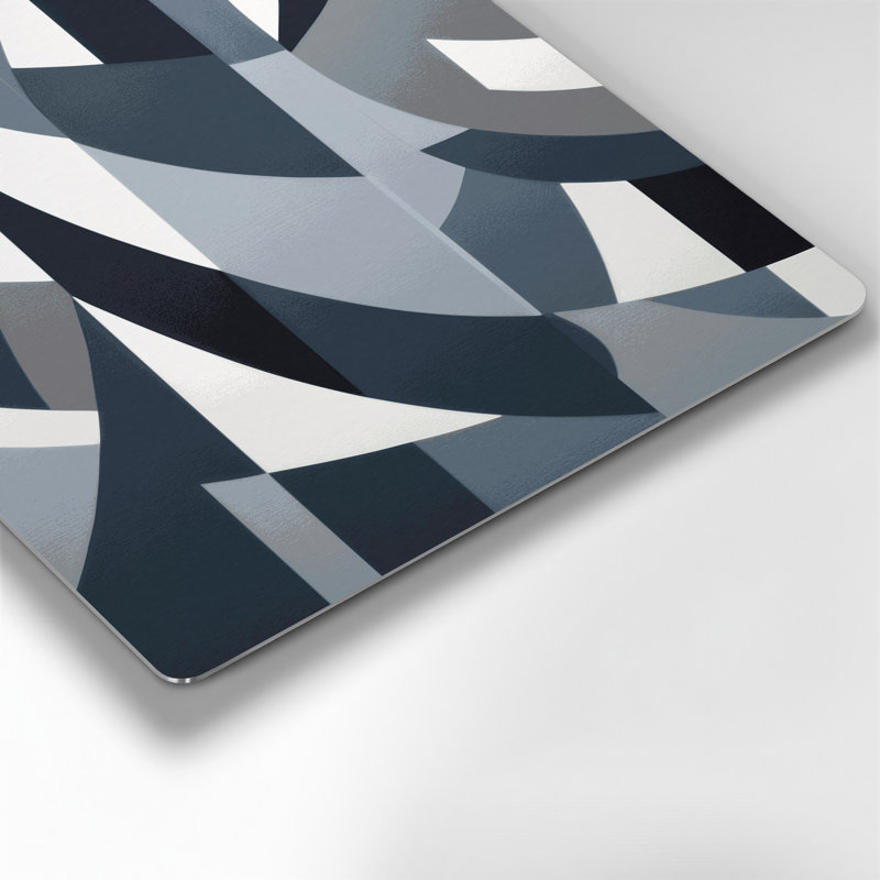 Abstrait formes 86, art mural gris en métal, H 16 po x l 20 po