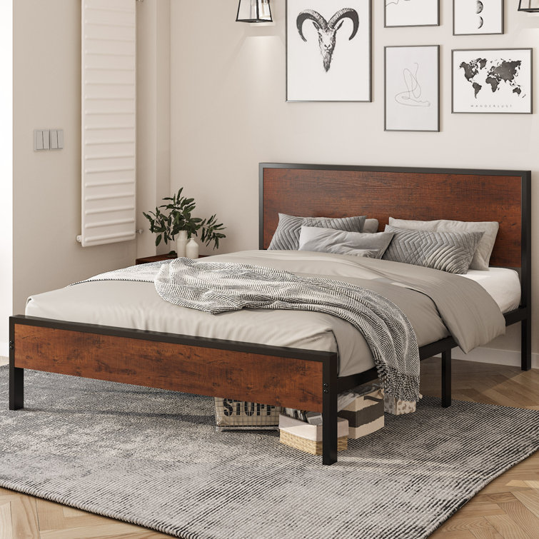 Zinus Suzanne 14 inch Platform Bed Without Headboard King Brown