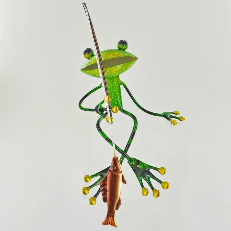 Leachville Frog Weather Resistant Metal Garden Statue
