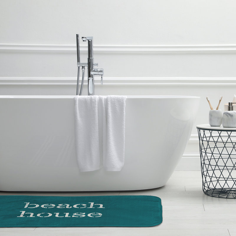 Tapis de bain Beach, L 21 po x L 34 po, Sarcelle