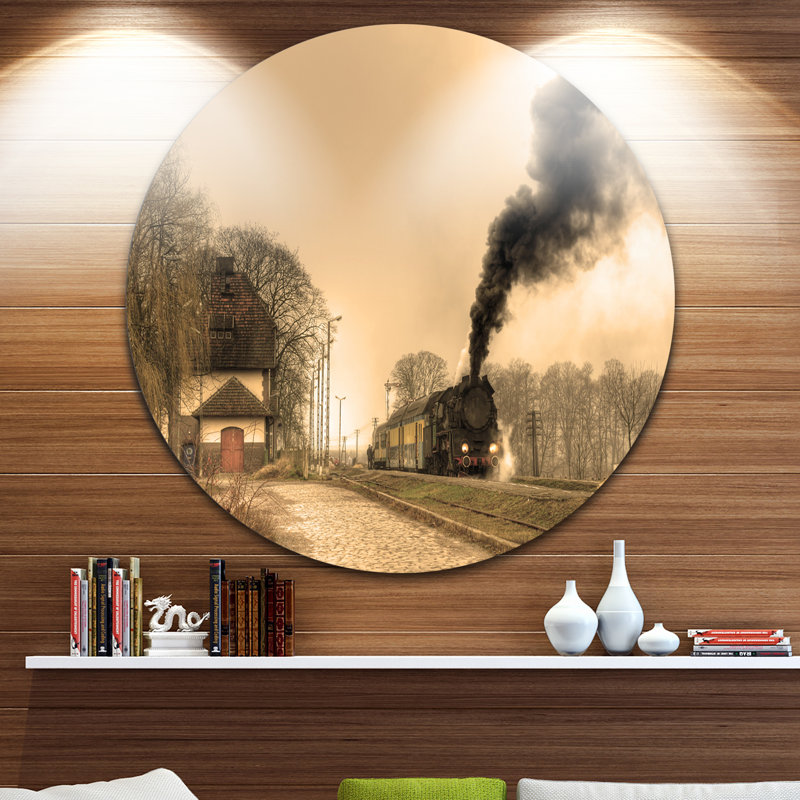 «Retro Steam Train», photographie, H 23 po x l 23 po x P 1 po, Métal