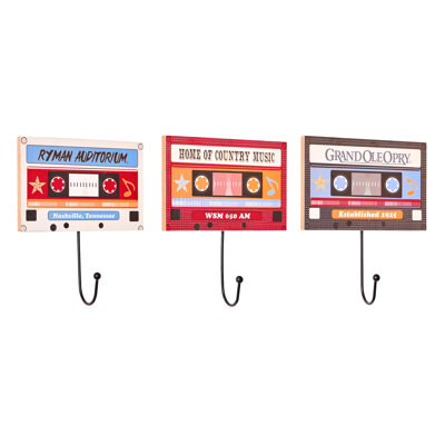  Grand Ole Opry WSM Country Music Cassette Tapes Wall Organizer with Key Hooks