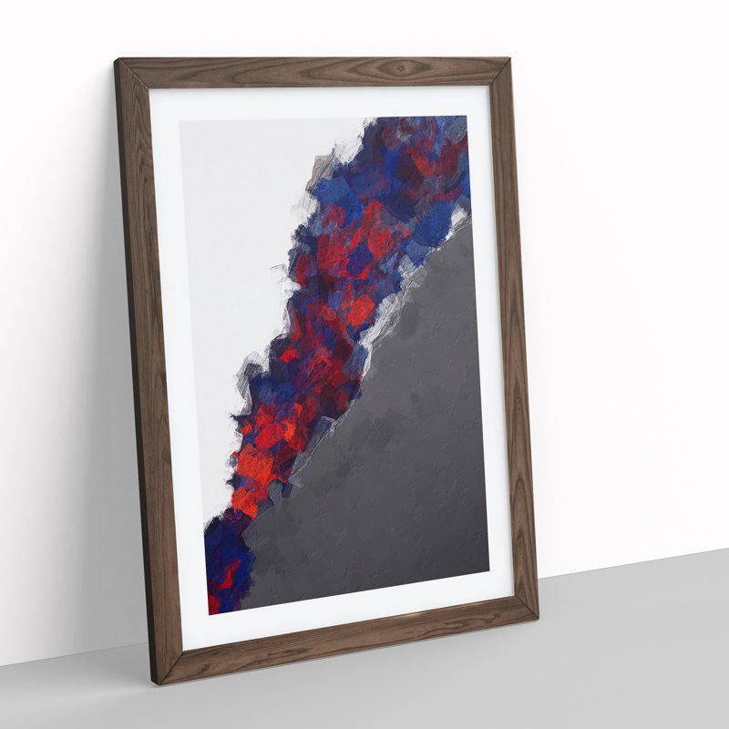 Heartbreaker Abstract - Single Picture Frame Painting, 64cm H x 46cm W x 2cm D, Walnut