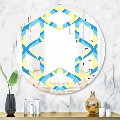 Miroir mural sans cadre à motif abstrait hexagonal moderne et contemporain