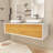 63 In. W X 21.7 In. D X 15.7 In. H Double Sinks Wall Mounted Bath Vanity In F.Oak With White Solid Surface Top
