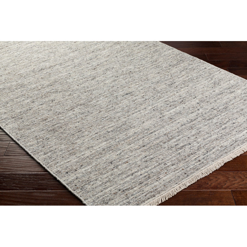 Wool Area Rug in Gray, Rectangle 2' x 3'