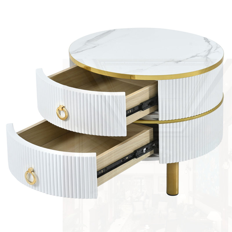 Stackable Coffee Table With 2 Drawers