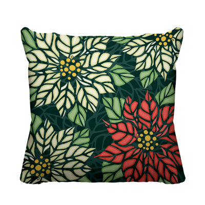 Coussin décoratif intérieur / extérieur Christmas Poinsettia