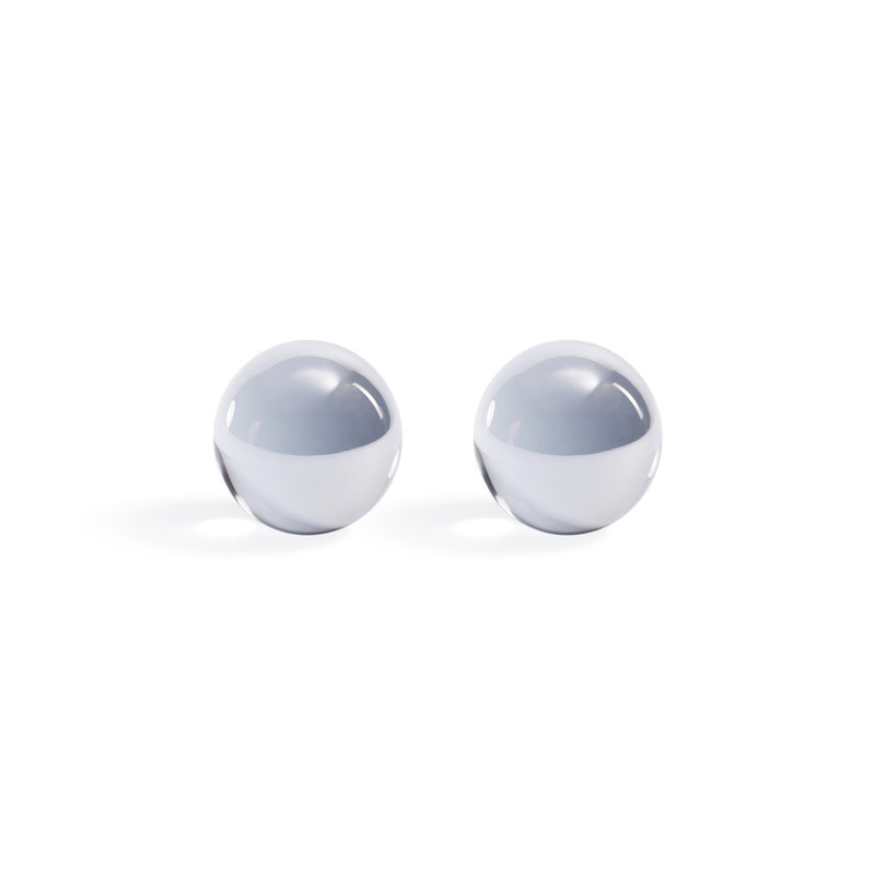 Boules décoratives en cristal, ensemble de 2, H 2,75 po x l 2,75 po x P 2,75 po, Fumée, 2