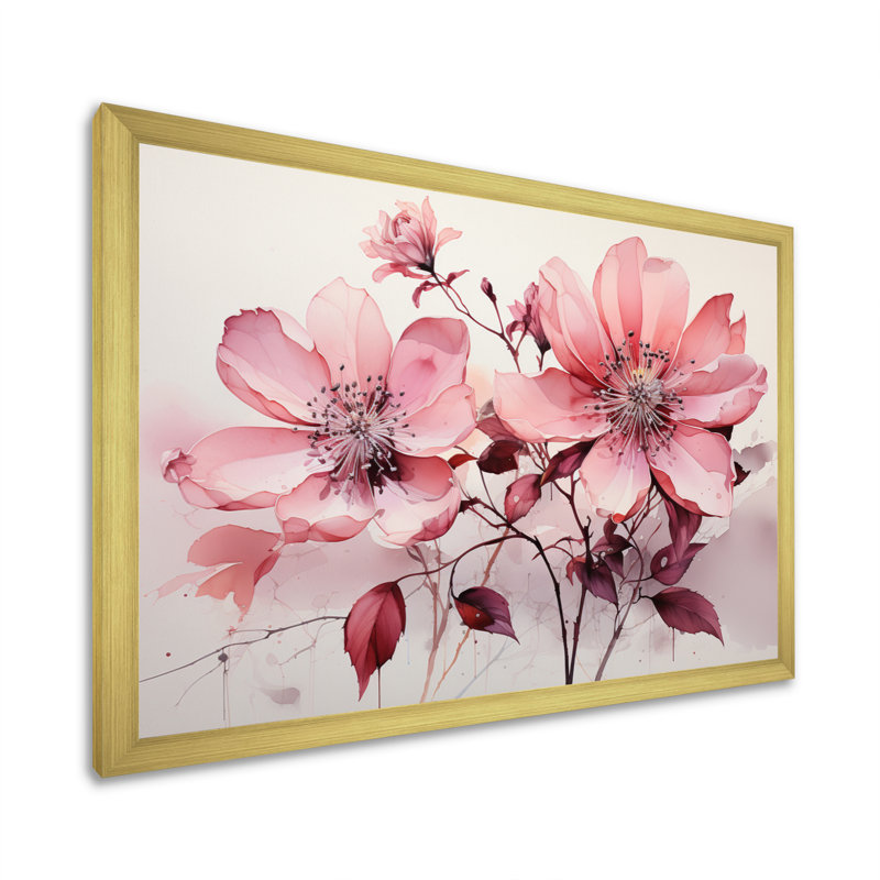 «Pink Minimalisme Simplicity In Bloom II», reproduction d'art sur toile, H 34 po x l 44 po x P 1,5 po