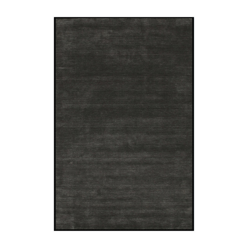 Tapis contemporain noir, Rectangle 4 pi x 6 pi