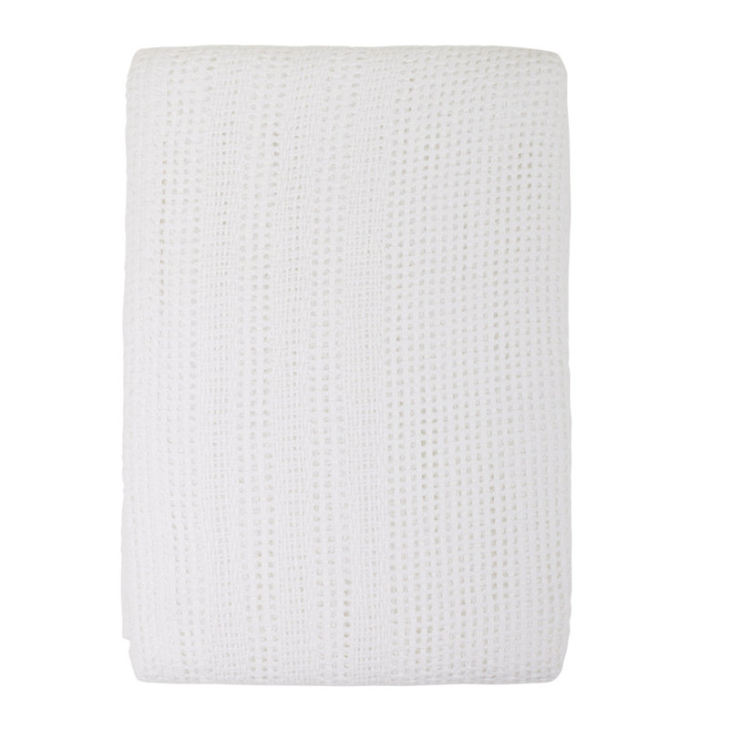Bryan Cotton Baby Blanket, White, 130cm W x 180cm L