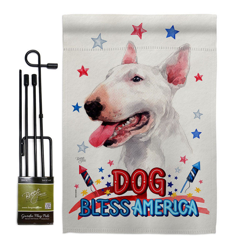 Drapeau de jardin Patriotic Bull Terrier, H 18,5 po x l 13 po