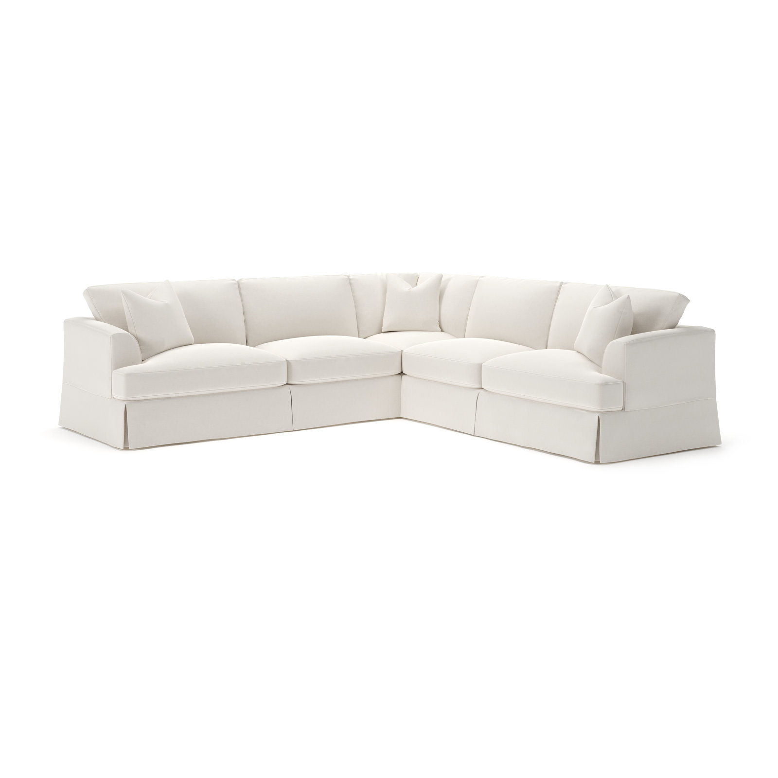 Lucia Sectional, Right Hand Facing, Lena Off White Performance Linen Blend