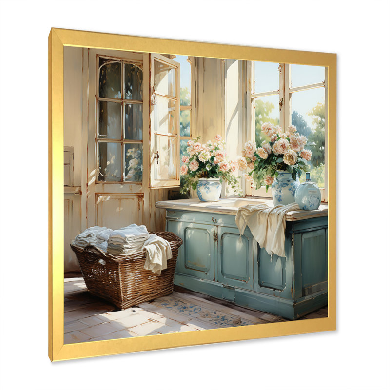 Laundry Room French Vintage I - Laundry Wall Art, Doré, H 36 po x l 36 po, Cadre photo unique