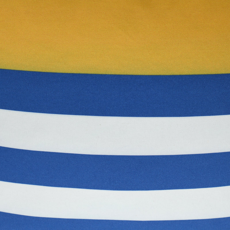 Coussin intérieur / extérieur Holli Zollinger, 24 po x 24 po, Jaune / Blanc