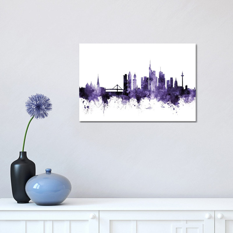 Frankfurt, Germany Skyline by Michael Tompsett - 1 Piece Wrapped Canvas Painting, 30.48cm H x 45.72cm W x 1.91cm D