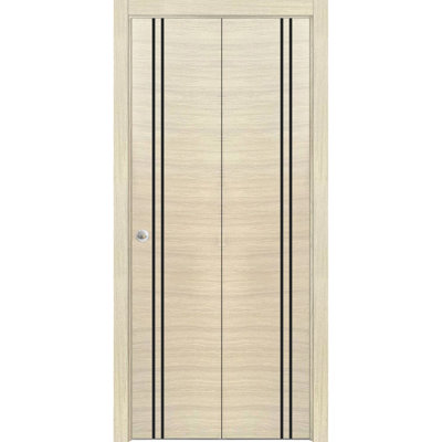 Porte pliante en bois massif massif