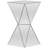 Contemporary Multi-Faceted Mirrored Side Table With Beveled Edge Glass, Mdf Construction