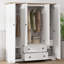 Armoire penderie 4 portes avec 2 tiroirs