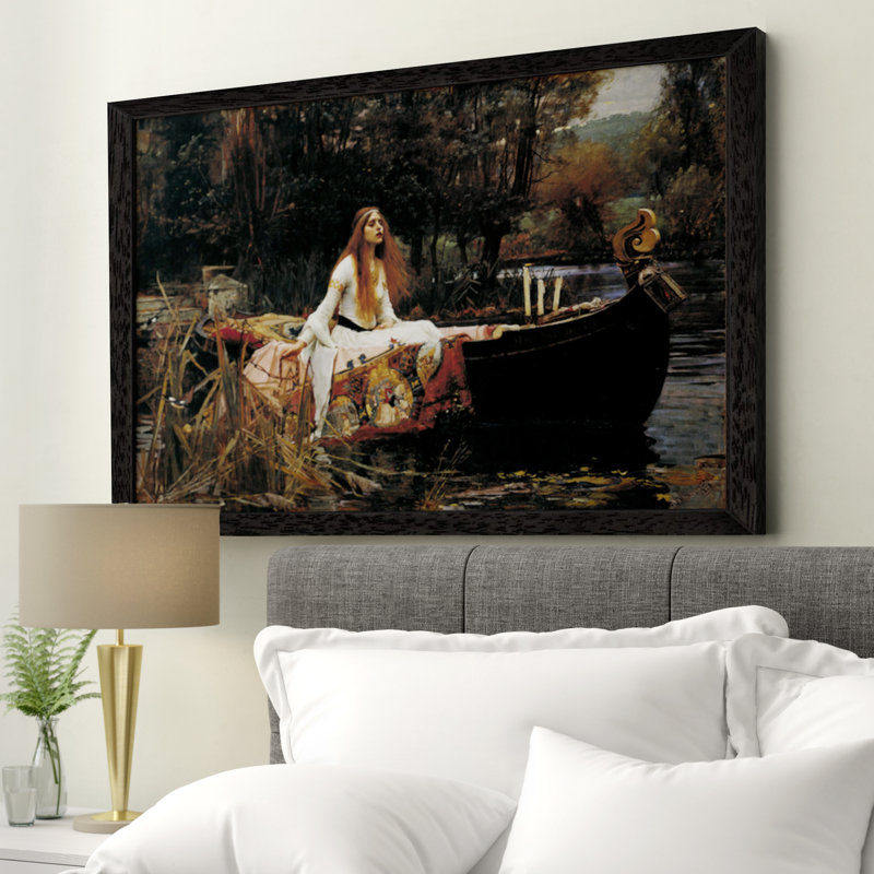 The Lady Of Shalott by John William Waterhouse - Painting on Canvas, Brown Framed, 101.6 cm H x 66.04 cm W