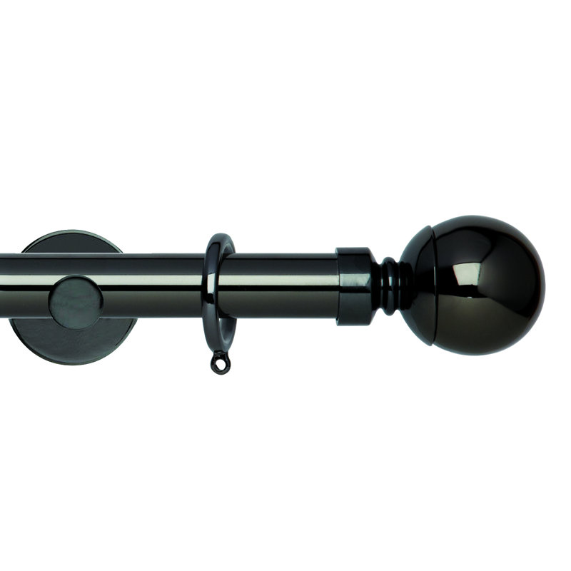 Derquan 2.8cm Single Pole, 2.8cm H x 360cm W x 2.8cm D, Black Nickel