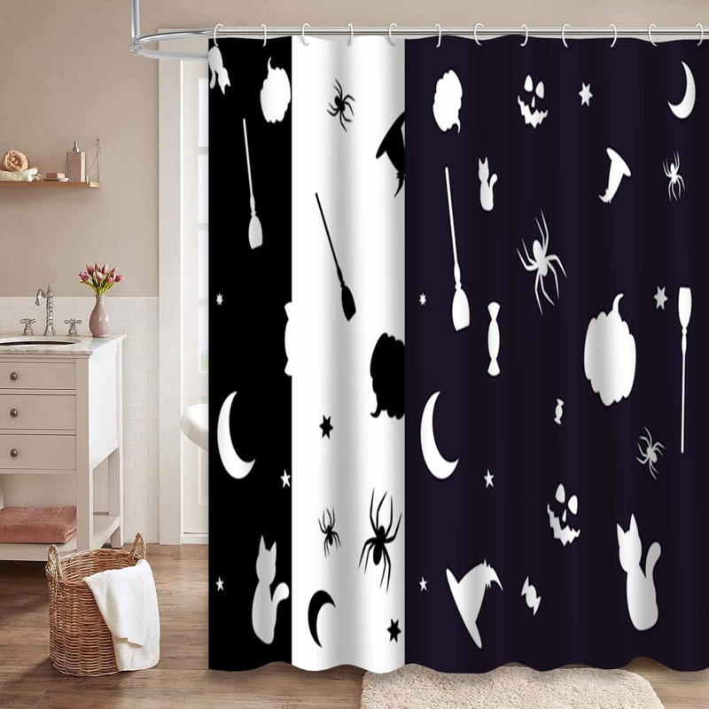 Rideau de douche Spooky Halloween, L 72 po x l 84 po