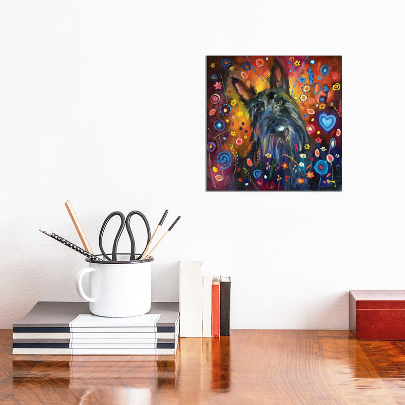 Scottie by Sue Gardner - Painting on Canvas, Wrapped Canvas, 30.48 cm H x 30.48 cm W