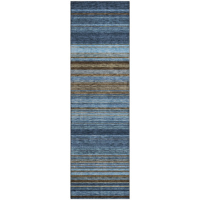 Premium Machine Washable Prisco Navy Rug